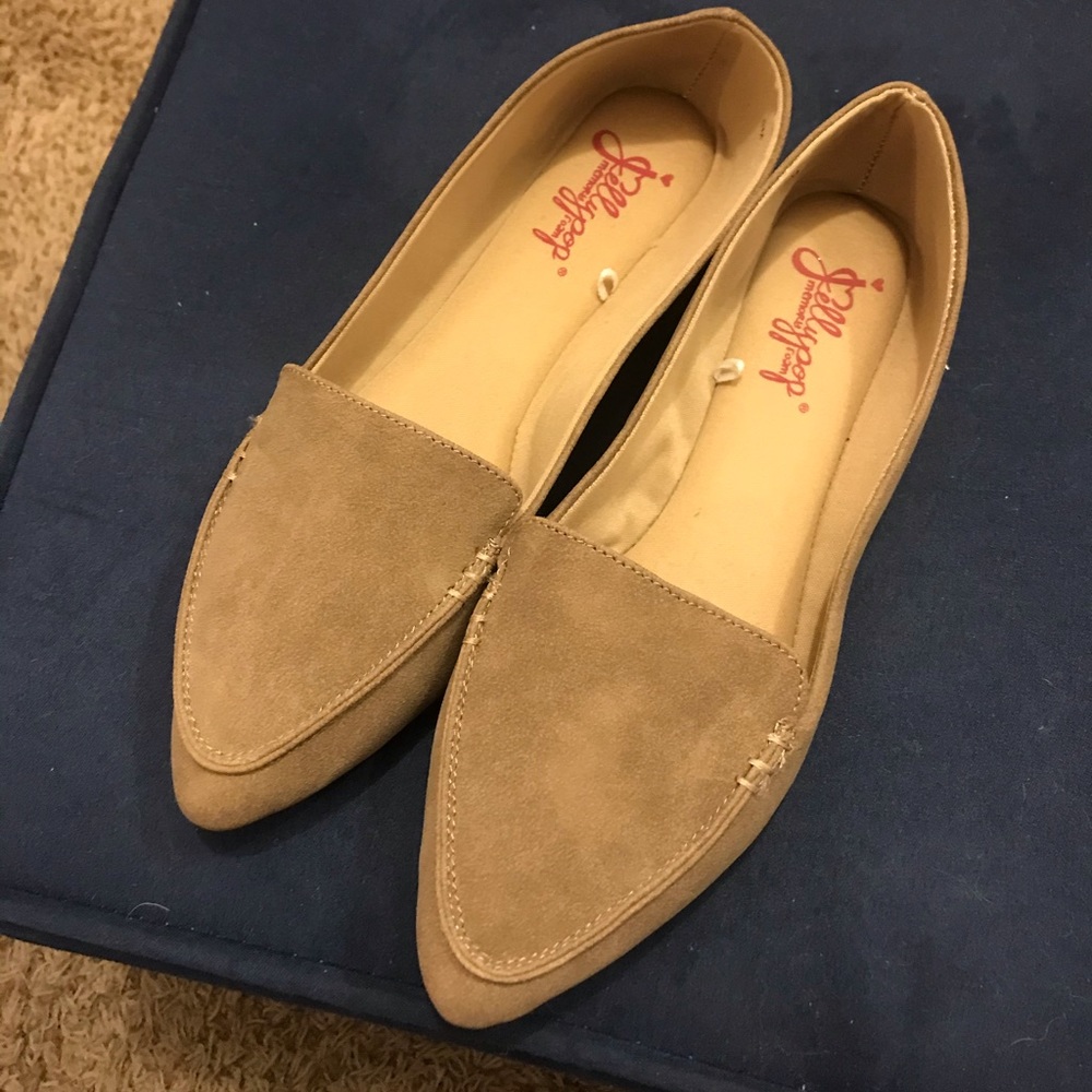 Taupe faux suede flats